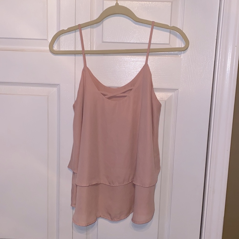 Boutique Light Pink Spaghetti Strap Blouse - Picture 2 of 3